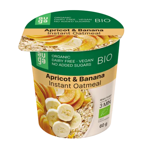 BIO Celozrnná ovsená kaša - Auga (marhuľa banán, 60 g)