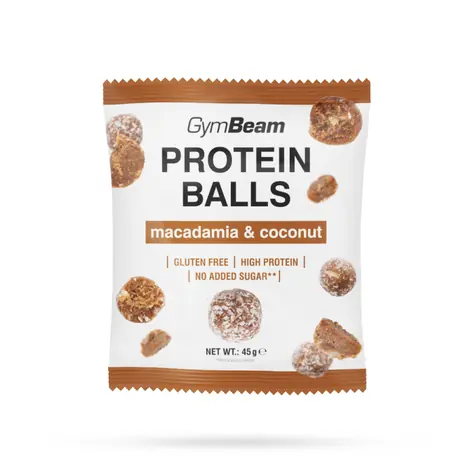 Proteínové guličky - GymBeam (macadamia & coconut, 45 g)