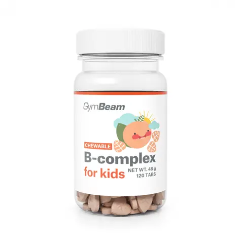 B-komplex, tablety na cmúľanie pre deti - GymBeam (marhuľa, 120 tab.)
