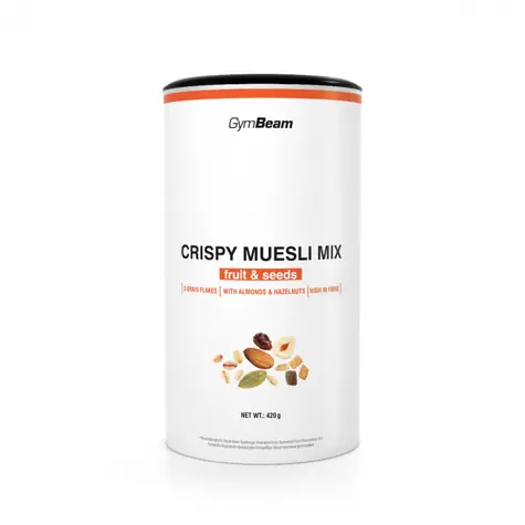 Chrumkavá zmes müsli - GymBeam (ovocie a semienka, 420 g)