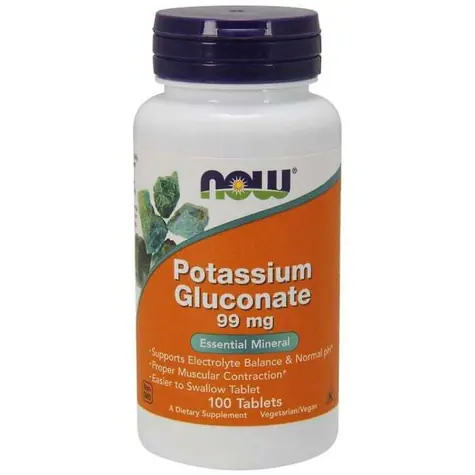 Glukonát draselný 99 mg - NOW Foods (100 tab.)