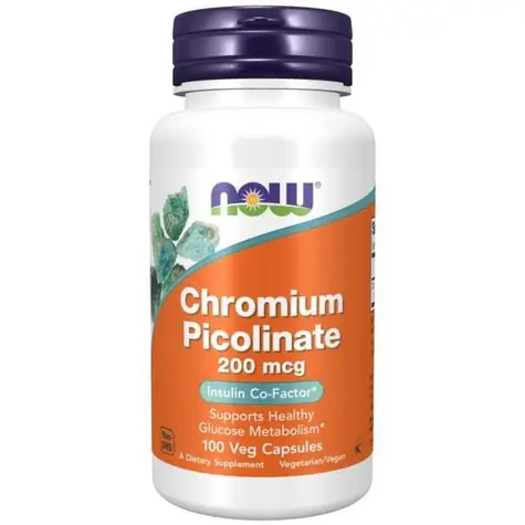 Pikolinát chrómu 200 mcg - NOW Foods (100 kaps.)