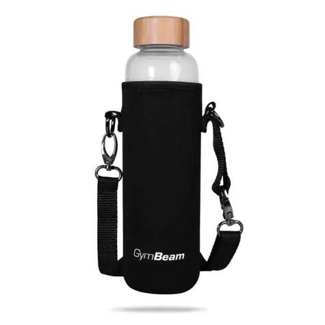 Sklenená fľaša Bamboo 600 ml - GymBeam (biela)