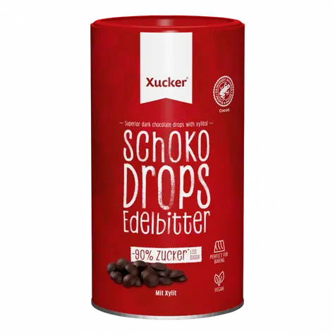 Tmavé čokoládové kvapky - Xucker (horká čokoláda, 200 g)
