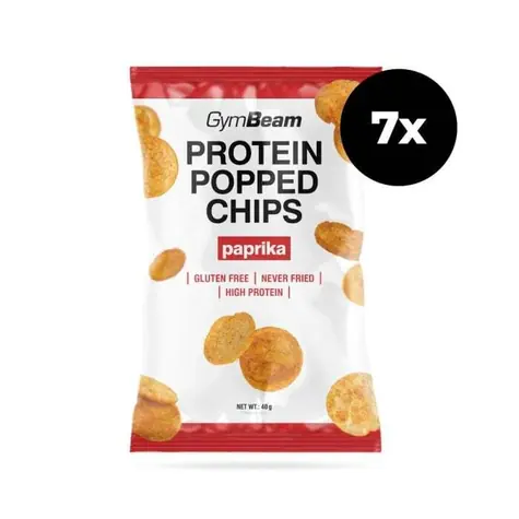 Proteínové chipsy - GymBeam (paprika, 7 x 40 g)