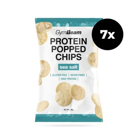 Proteínové chipsy - GymBeam (morská soľ, 7 x 40 g)