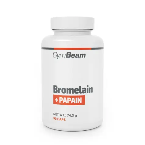 Bromelain Papain - GymBeam (bez príchuti, 20 x 2,8 g, 90 kaps.)