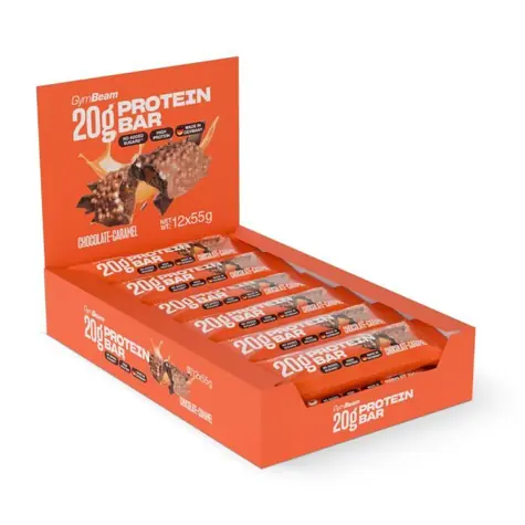 20 g Protein bar - GymBeam (čokoláda karamel, 12 x 55 g)