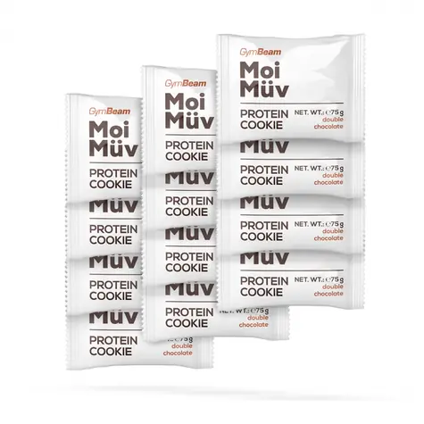 MoiMüv Protein Cookie - GymBeam (dvojitá čokoláda, 12 x 75 g)