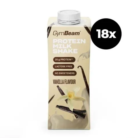 25g Proteín Milkshake - GymBeam (vanilka, 18 x 250 ml)