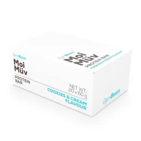 MoiMüv Protein Bar - GymBeam (cookies & cream, 20 x 60 g)