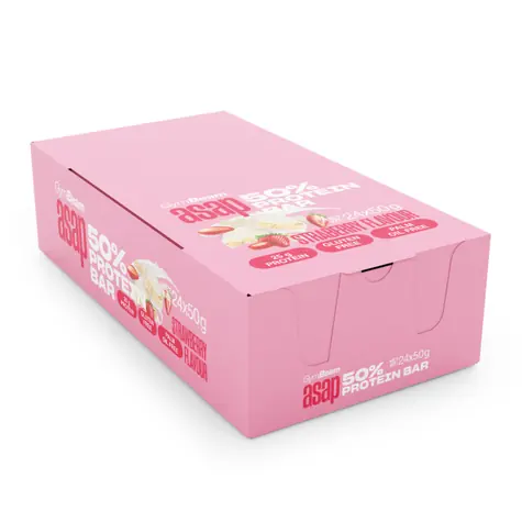 ASAP 50% Proteín Bar - GymBeam (jahoda, 24 x 50 g)