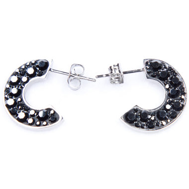 Náušnice Space Luna / Hematite / Oceľ / Swarovski kryštáliky / Malá darčeková krabička