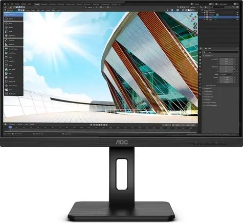 23.8" AOC Q24P2Q čierna / IPS / 2 560×1 440 / 250cd / 16:9 / 1000:1 / 4ms / HDMI+DP+VGA