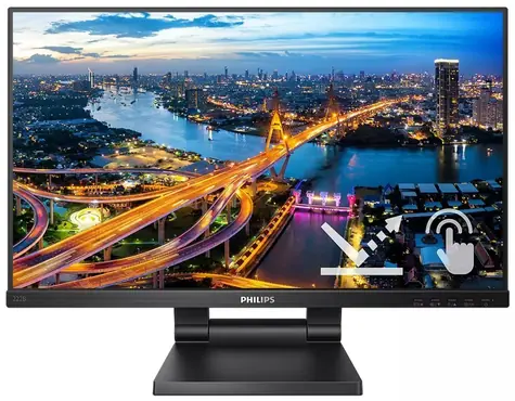 22" PHILIPS 222B1TC-FHD čierna / 1920 x 1080 / 75Hz / 4ms / 250cd / HDMI / DP / VGA / REPRO / VESA