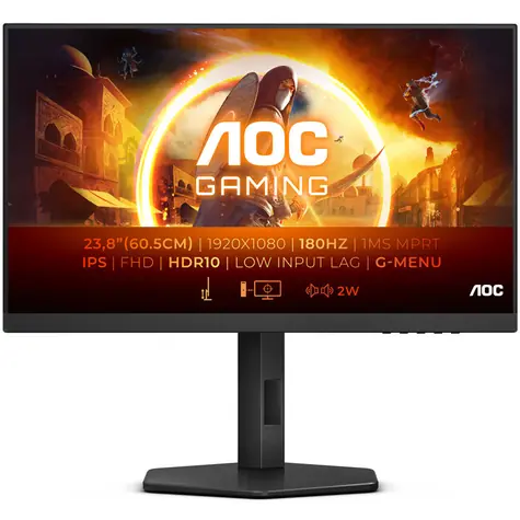 24" AOC 24G4X čierna / IPS / 1920 x 1080 / 16:9 / 0.5ms / 1000:1 / 300cd-m2 / HDMI + DP / repro