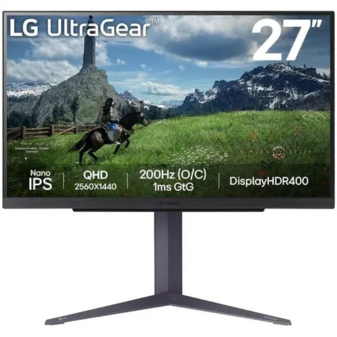 27" LG UltraGear 27GS85Q-B čierna / IPS / 2560 x 1440 / 16:9 / 1000:1 / 400dc-m2 / HDMI & DP / USB / VESA