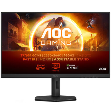 27" AOC Gaming Q27G4XF čierna / IPS / 2560x1440 / 16:9 / 1ms / 80mil: 1 / 300cd-m2 / HDMI + DP / VESA