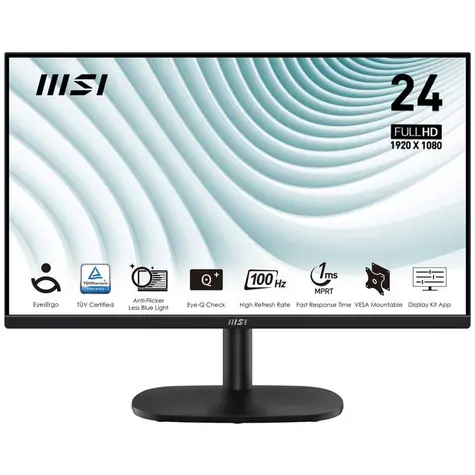 23.8" MSI PRE MP245V čierna / 1920 x 1080 / VA / 16:9 / 1ms / 4000:1 / 300cd-m2 / HDMI + VGA / VESA
