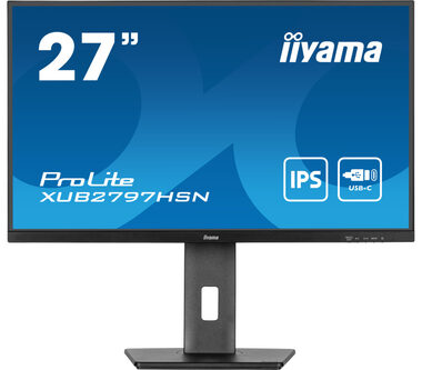 27" IIYAMA ProLite XUB2797HSN-W2 biela / IPS / 1920x1080 / 16:9 / 1ms / 1000:1 / 300cd / repro / HDMI / DP / USB-C