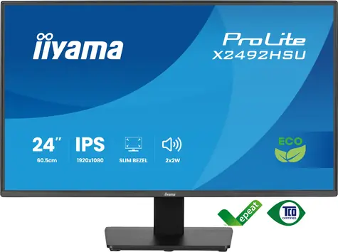 24" IIYAMA ProLite X2492HSU-B1 čierna / IPS / 1920x1080 / 16:9 / 3ms / 1500:1 / 300cd / repro / HDMI / DP