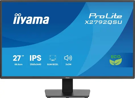 27" IIYAMA ProLite X2792QSU-B1 čierna / IPS / 2560 x 1440 / 16:9 / 3ms / 1500:1 / 300cd / HDMI / DP