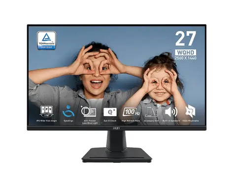 27" MSI PRE MP275QDE čierna / WQHD / IPS / 16:9 / 1ms / 1300:1 / 300cd-m2 / HDMI + DP / VESA