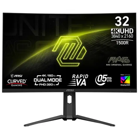31.5" MSI MAG 321CUPDFDE čierna / 3840 x 2160 / VA / 16:9 / 0.5ms / 3000:1 / 350cd-m2 / HDMI + DP + USB-C / VESA