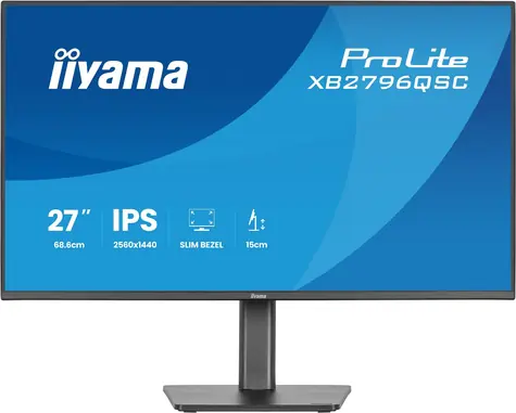27" IIYAMA ProLite XB2796QSC-B1 čierna / LED / IPS / 2560 x 1440 / 16:9 / 4 ms / 1000:1 / 350cd-m2 / USB-C / VESA