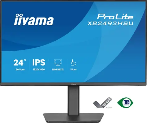 23.8" IIYAMA ProLite XB2493HSU-B1 čierna / LED / IPS / 1920 x 1080 / 16:9 / 1 ms / 1500:1 / 350cd-m2 / VESA