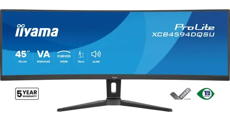 44.5" IIYAMA ProLite XCB4594DQSU-B1 čierna / LED / VA / Curved 1500R / 5120 x 1440 / 32:9 / 2 ms / 3000:1 / 450cd-m2