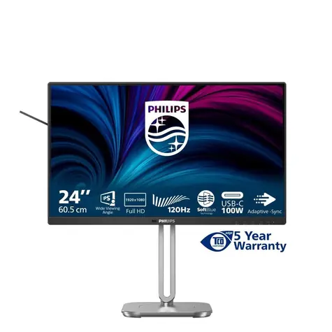 24" Philips 24B2U4301/00 čierna / IPS / 1920 x 1080 / 120Hz / 4ms / 300cd / HDMI / DP / USB-C / REPRO / VESA 