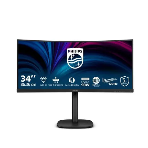 34" Philips 34B2U3600C/00 / VA / 3440 x 1440 / 21:9 / 4ms / 300cd-m2 / 3500:1 / HDMI + DP + USB-C / VESA / Repro