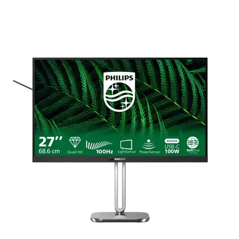27" Philips 27B2G5601/00 čierna / IPS / 2560 x 1440 / 100Hz / 4ms / 300cd / HDMI / DP / USB-C / REPRO / VESA 