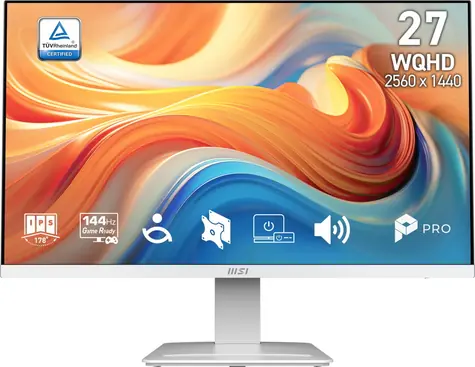 27" MSI PRE MP273QW E14 biela / IPS / 2560x1440 / 16:9 / 1ms / 1500:1 / 300cd-m2 / HDMI + DP / VESA
