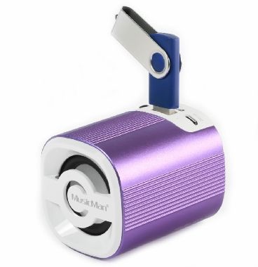 Technaxx Mini MusicMan Grenade X4 fialová / Prenosný reproduktor / 600 mAh / FM / USB + microSD / až 11h