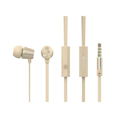 SWISSTEN Earbuds Dynamic YS-500 zlatá / Slúchadlá s mikrofónom / 3.5mm Jack / 1.2m
