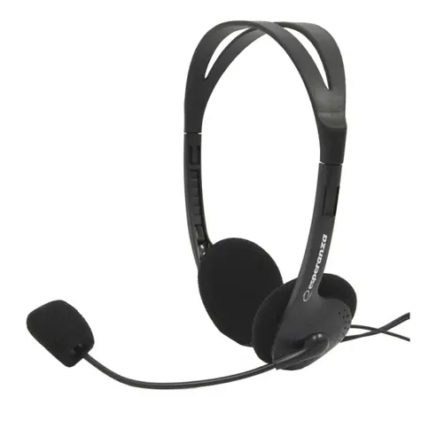 Esperanza EH102 Scherzo čierna / stereo slúchadlá s mikrofónom / 3.5 mm jack / ovládanie hlasitosti / 2.5 m