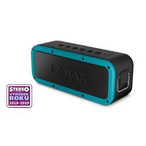 Lamax Storm1 Turquoise / Bluetooth reproduktor / 2x 20W / 6600mAh / BT 5.0 / IP67 / AUX / microSD / NFC