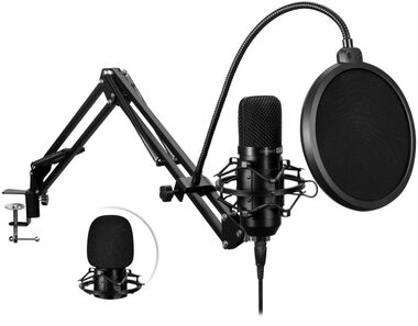 CONNECT IT ProMic USB čierna / stolný mikrofón / POP filter + rameno / USB / 2.5m