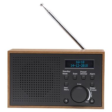 Denver DAB-46 šedá / stolné rádio / DAB+ / FM / sieťový adaptér alebo 4x AA batérie