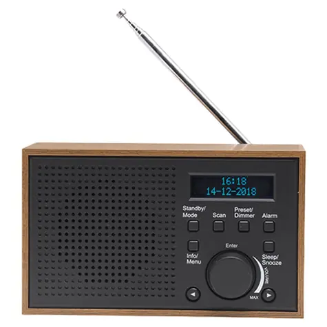 Denver DAB-46 šedá / stolné rádio / DAB+ / FM / sieťový adaptér alebo 4x AA batérie