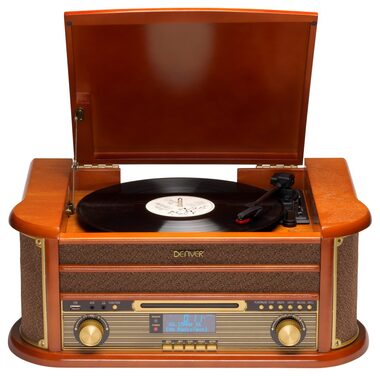 Denver MRD-51 hnedá / USB Gramofón / s integrovaným DAB rádiom / kazetový prehrávač / CD