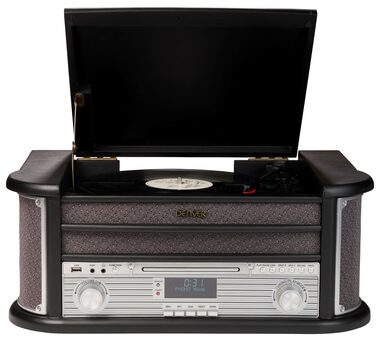 Denver MRD-51 čierna / mikrosystém / s gramofónom / CD / FM a DAB+ / USB / kazety / AUX