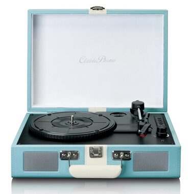 Lenco TT-110 modrá / Gramofón / 33 &amp; 45 &amp; 78 RPM / RCA / Bluetooth / 3.5 mm jack / AUX IN / repro