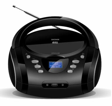 Denver TDB-10 čierna / CD prehrávač &amp; FM rádio / DAB+ / 2x 1.8W RMS / MP3 / LCD / AUX IN