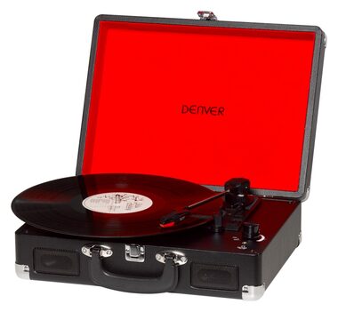 Denver VPL-120 čierna / Gramofón / pripojenie k PC pomocou USB / umožňuje nahrávanie LP dosiek do PC