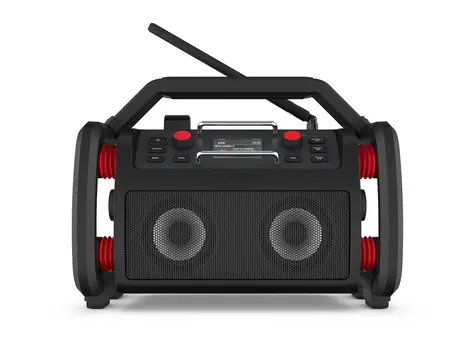 PerfectPro ROCKPRO čierna / Aku stavebné rádio / 4.0Ah / FM / DAB+ / AUX / BT / USB
