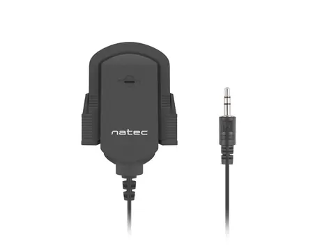 Natec Fox čierna / stolný mikrofón / 3.5mm jack / 1.8 m