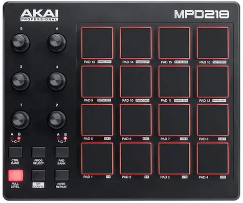 AKAI MPD 218 Pad kontrolér MIDI USB čierna / mixážny pult
